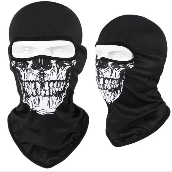 Tactical Skull Ghost Printed Full Face Mask Balaclava Halloween Ski Motorcycle - Picture 1 of 6